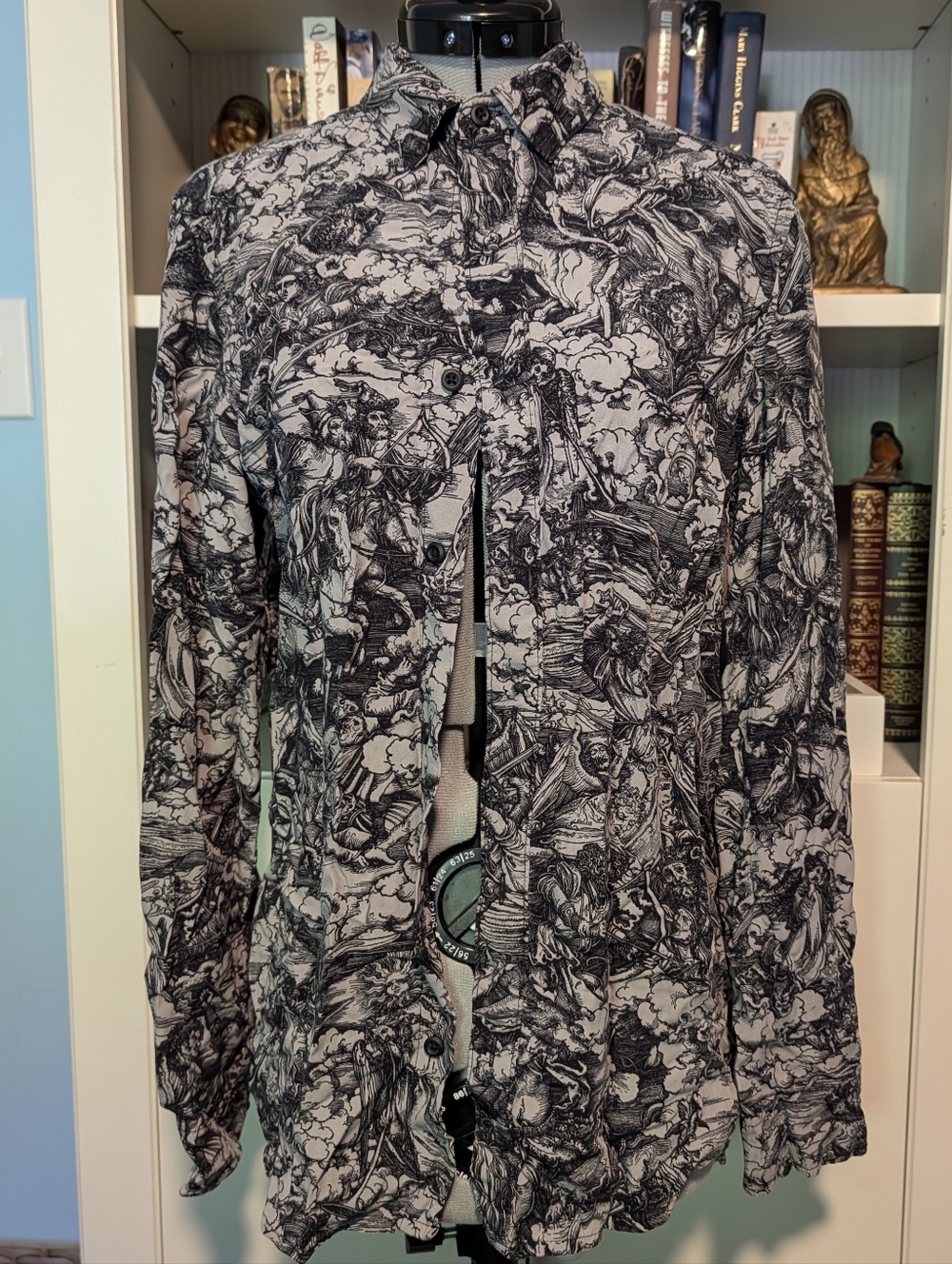 H&M Divided Black & White Illustrated Shirt